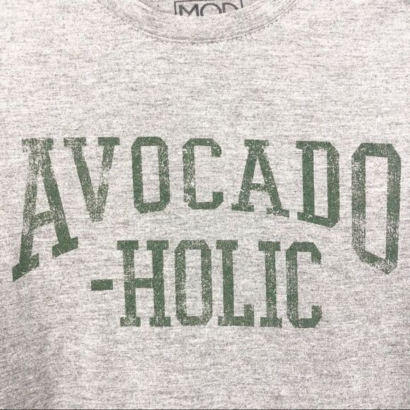 MODERN LUX | Gray Short Sleeve Avocado-Holic Graphic Tee Women’s Size XS - Picture 4 of 8